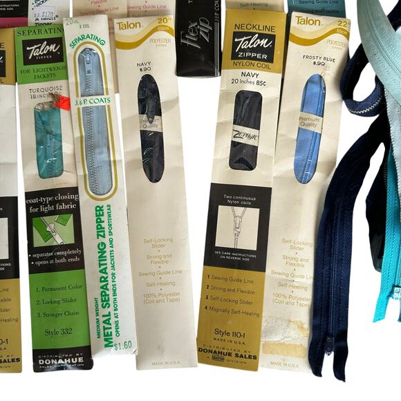 Vintage Blue Zippers LOT of 21 Various Styles and Sizes - Picture 4 of 8